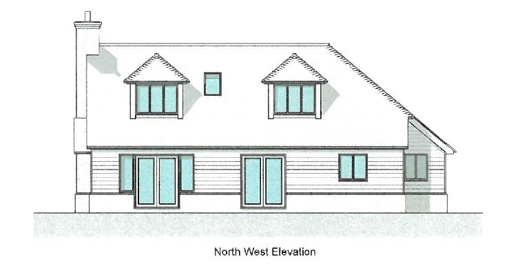 Lot: 56 - LAND WITH PLANNING FOR FOUR-BEDROOM DETACHED HOUSE - Proposed North West Elevation